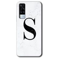 Vivo Y51A Beyaz Mermer Desenli Ş Harfi Baskılı Uyumlu Silikon Kılıf