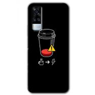 Vivo Y51A Coffee Battery Baskılı Uyumlu Silikon Kılıf
