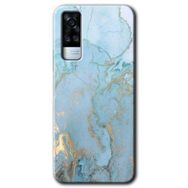 Vivo Y51A Mavi Gold Mermer Baskılı Uyumlu Silikon Kılıf
