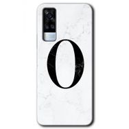 Vivo Y53S Beyaz Mermer Desenli O Harfi Baskılı Uyumlu Silikon Kılıf