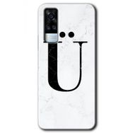 Vivo Y53S Beyaz Mermer Desenli U Harfi Baskılı Uyumlu Silikon Kılıf