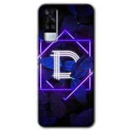 Vivo Y53S Dark Neon Yaprak D Harfi Baskılı Uyumlu Silikon Kılıf