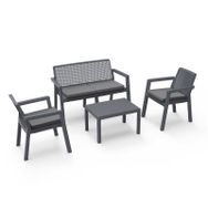 Viyolet Prestij 2+1+1 Antrasit 4lü Bahçe Balkon Masa Takımı