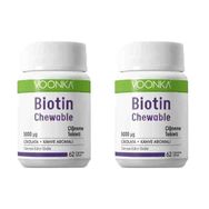 Voonka Biotin 5000 mcg Çikolata Kahve Aromalı 2x62 Çiğneme Tableti
