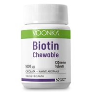 Voonka Biotin 5000 mcg Çikolata Kahve Aromalı 62 Çiğneme Tableti