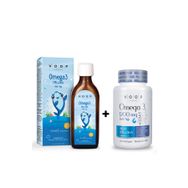 Voop Omega 3 Portakal Aromalı 150 ml Şurup Balık Yağı + Voop Omega 3 1200 mg 60 Kapsül Balık Yağı