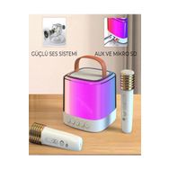 Vothoon Aggıy AG-S7 Kablosuz Mikrofonlu Rgb LED Parti Işıklı Karaoke Bluetooth Hoparlör