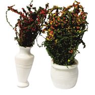 Vox Art VIM-126 4-5 cm 2'li Maket Çiçekli Saksı ve Vazo