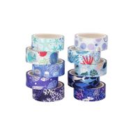 Vox Art Washi Dekor Bant Seti 10'lu 1.5 cm x 4 mt Metalik Mavi