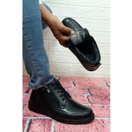 Voyager 5511 Siyah Deri Kürklü Erkek Bot