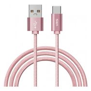 Vrs Design VRSTYPC 1 mt Pembe Quick 3.0 Type-C Veri ve Şarj Kablosu