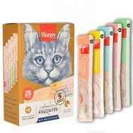 Wanpy 25x14 gr Karışık 8 Lezzetli Krema Kedi Ödülü