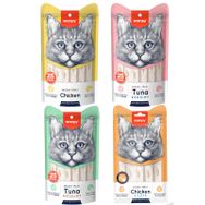 Wanpy 25x14 gr Karışık 8 Lezzetli Krema/sıvı Kedi Ödülü