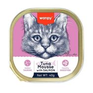 Wanpy Alutray Ezme Ton Balıklı Somonlu 40 gr Kedi Konservesi