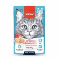 Wanpy Stew Sos İçinde Ton Balıklı ve Karidesli 70 gr Yetişkin Kedi Konservesi