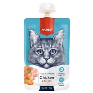 Wanpy Taze Somonlu Tavuklu Havuçlu Et Ezme Sıvı 90 gr Kedi Ödül Maması