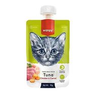 Wanpy Taze Ton Balıklı Tavuklu Havuçlu Et Ezme 90 gr Sıvı Kedi Maması Ödül