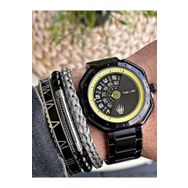 WATCHOFROYAL 3ATM Aquarecer Çelik Kordonlu Hardlex Mineral Cam Siyah Kol Saati