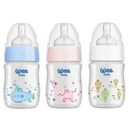 Wee Baby 120 ml Klasik Plus Geniş Ağızlı Isıya Dayanıklı Cam Beyaz Biberon