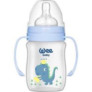 Wee Baby Klasik Geniş Ağızlı Kulplu PP 0-6 Ay 150 ml Mavi Biberon