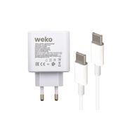 Weko WK-21440 S11-C 25 Watt Telefon Şarj Başlık Adaptörü + Type-C To Type-C Kablo