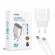Weko WK-21443 PD-C 20 Watt Telefon Şarj Adaptörü + Type-C To Lightning Kablo