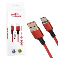 Weko WK-22024 USB To Type-C Örgülü Kırmızı 1 mt Cep Telefonu Şarj Kablosu