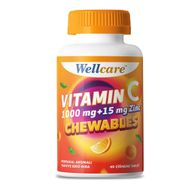 Wellcare Vitamin C 1000 mg Çinko 15 mg 60 Çiğneme Tableti