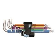 Wera 3950-9 Hex-Plus Multicolour Top Baş Paslanmaz Renkli Alyan Set