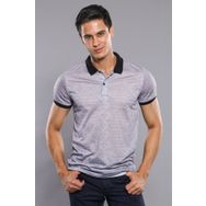 Wessi Çiçek Desenli Gri Polo Yaka Erkek T-shirt