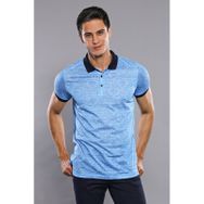 Wessi Çiçekli Desenli Polo Yaka Turkuaz Erkek T-shirt