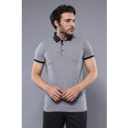 Wessi Desenli Gri Polo Yaka Erkek T-shirt
