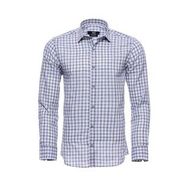Wessi Ekose Desenli Slimfit Mavi Gömlek