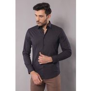Wessi Erkek Kahverengi Slim Fit Nokta Desenli Pamuk Gömlek