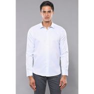 Wessi Kendinden Desenli Buz Mavi Slim Fit Gömlek