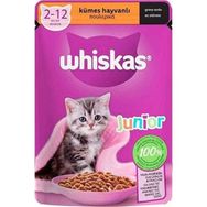 Whiskas 12x85 gr Pouch Sos İçinde Kümes Hayvanlı Yavru Kedi Konservesi