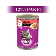 Whiskas 400 gr x 12 Adet Gravy Soslu Biftekli Yetişkin Kedi Konservesi