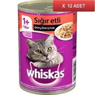 Whiskas Gravy Soslu Sığır Etli 12x400 gr Yetişkin Kedi Konserve