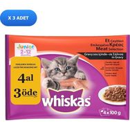 Whiskas Pouch Et Çeşitli Yavru Kedi 100 gr x 3