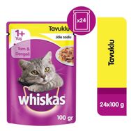 Whiskas Pouch Jöle İçinde Tavuklu 24x100 gr Yetişkin Kedi Konservesi