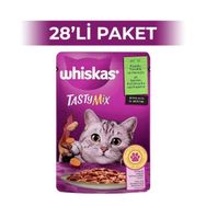 Whiskas Pouch TastyMix Soslu Kuzulu Tavuklu ve Havuçlu 85 gr 28 Adet Yetişkin Kedi Konservesi