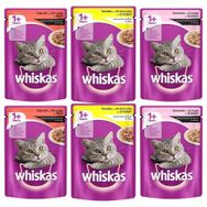 Whiskas Pouch Yetişkin 6x100 gr Et+Tavuk+Somon Kedi Maması