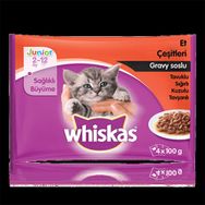 Whiskas Sığırlı ve Tavuklu Gravy Soslu 4x85 gr Yavru Kedi Konserve Maması