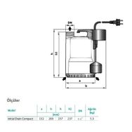 Wilo Drain Compact Gizli Flatörlü Drenaj Kablolu 8 Mss 13 m3/H 220 Volt Dalgıç Pompa