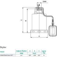 Wilo Drain Inox 10.7 Paslanmaz Gövdeli Drenaj 6 Mss 9 m3/H 220 Volt Dalgıç Pompa
