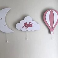 Windly Concept İsimli Ay Balon Bulut Bebek ve Çocuk Odası Gece Lambası Seti