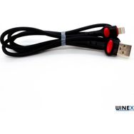 Winex Mobile 1 m Siyah GFZ115 İphone Lightning 3.0A Data Kablosu ve Hızlı Şarj Kablosu