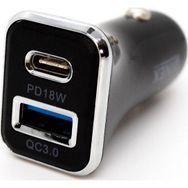 Winex W002 Mobile Usb A PD18W Çift Çıkışlı 36W Siyah Araç Şarj Aleti