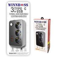 Winnboss 3414 3 UBS 3 Priz Akım Korumalı Priz