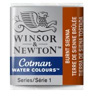 Winsor Newton Burnt Sienna 074 Yarım Tablet Sulu Boya